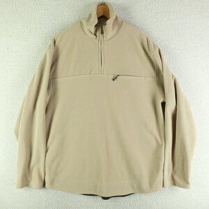 Zegna Sport Jacket Mens Large Green Fleece Lightweight Quarter Zip Pocket